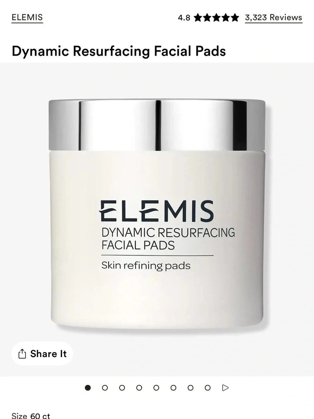 ELEMIS Dynamic Resurfacing Facial (60) Pads – NEW